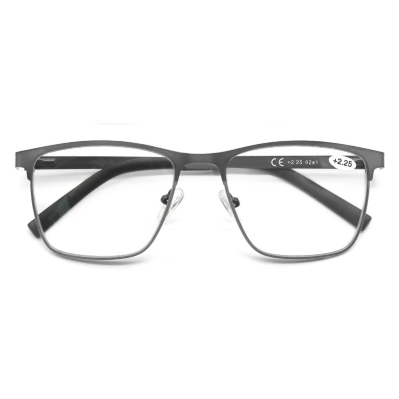 Óculos de Leitura Modfans Luz Azul para Homens Armação de Metal Leitores de Revista Lente para Presbiopia Lupa Dioptria +0.75~4.0