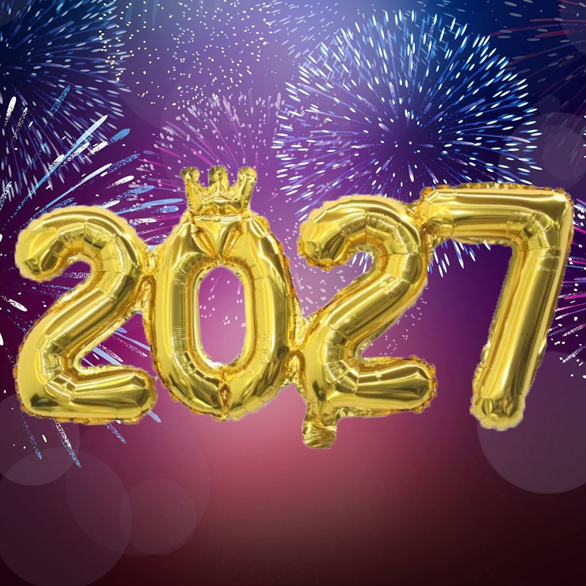 Gold Silver Crown 2027 Number Foil Balloons New Year 2027 Christmas Decorations New Year Party Supplies