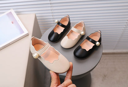 Girls Black Leather Shoes for Wedding Party Back To School Flats Kids Mary Janes Simple Classic Soft Anti-skid Kids Casual Shoes