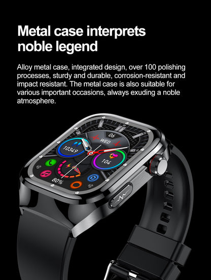 Smartwatch 2025 Novo ECG Chamada BT Feminino Frequência Cardíaca Lipídios Sanguíneos Ácido Úrico Saúde Monitores AI Voz 650mAh Esportivo