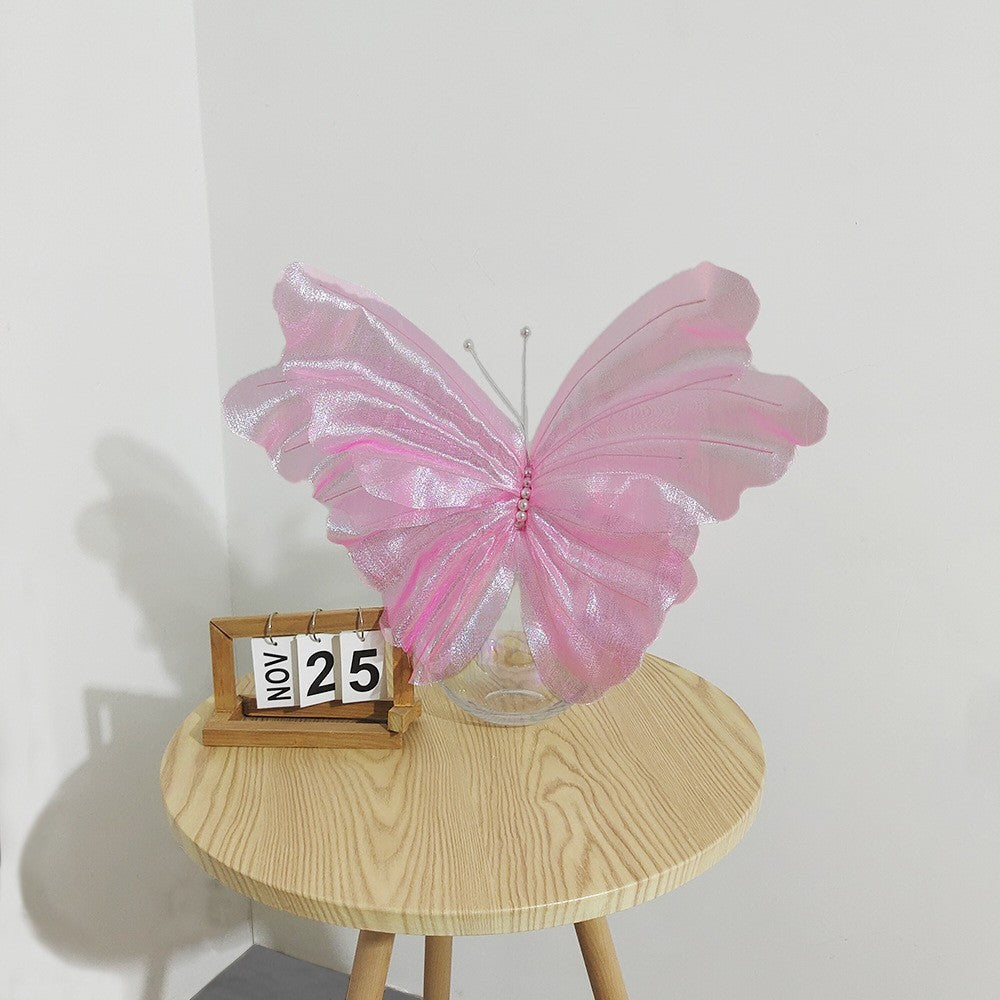 50cm Big Simulation Butterfly 3D Outdoor Shopping Mall Wedding Festival Decoration Hollow Large Hanging Gauze Fake Butterfly