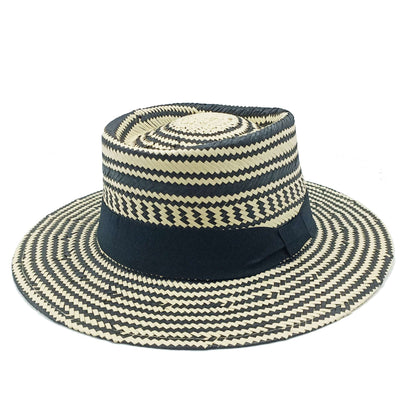 Chapéu de Palha Feminino de Verão Chapéu de Sol Luxuoso Feminino Chapéu de Praia de Proteção Solar da Moda Chapéu Panamá Francês Chapéu Raff de Aba Larga com Topo Abaulado