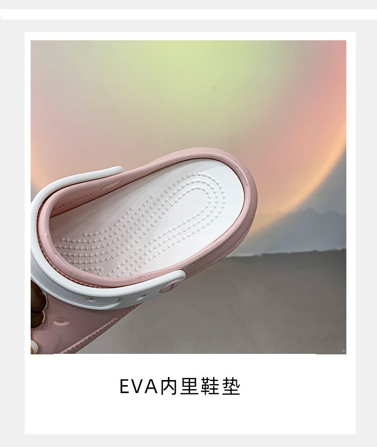 Fashion Diy Clogs Sandals Women 2024 Summer Chunky Platform Slippers Woman Thick Bottom Closed Toe Beach Slippers Mujer