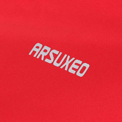 Arsuxeo Men Cycle Jacket Waterproof Windproof Thermal Fleece Bike Jersey MTB Bicycle Riding Running Autumn Winter Jacket Coat