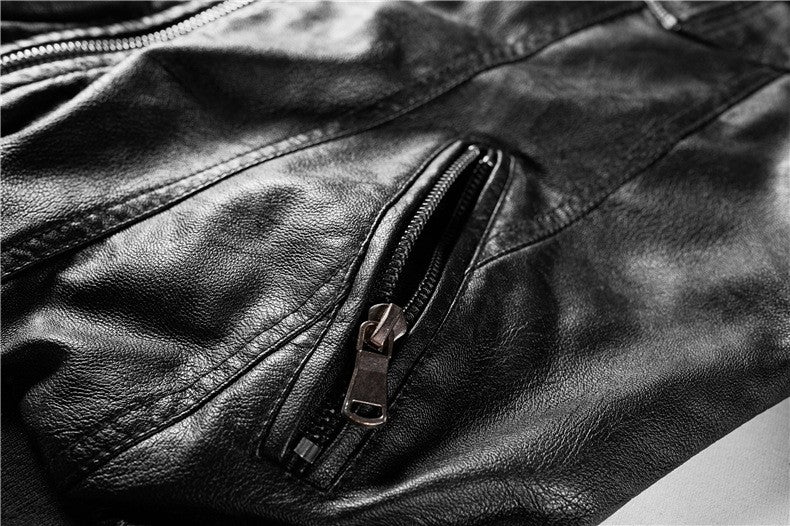 Autumn and Winter Women's Motorcycle Leather Jacket Short Hooded Detachable Hood Jacket Slim Fit Plus Suede Leather Jacket Women