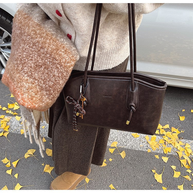 PU Leather Shoulder Bags For Women 2025 Winter Y2K Trend Female Crossbody Bag Lady Handbags And Purses Retro Tote Bag bolso