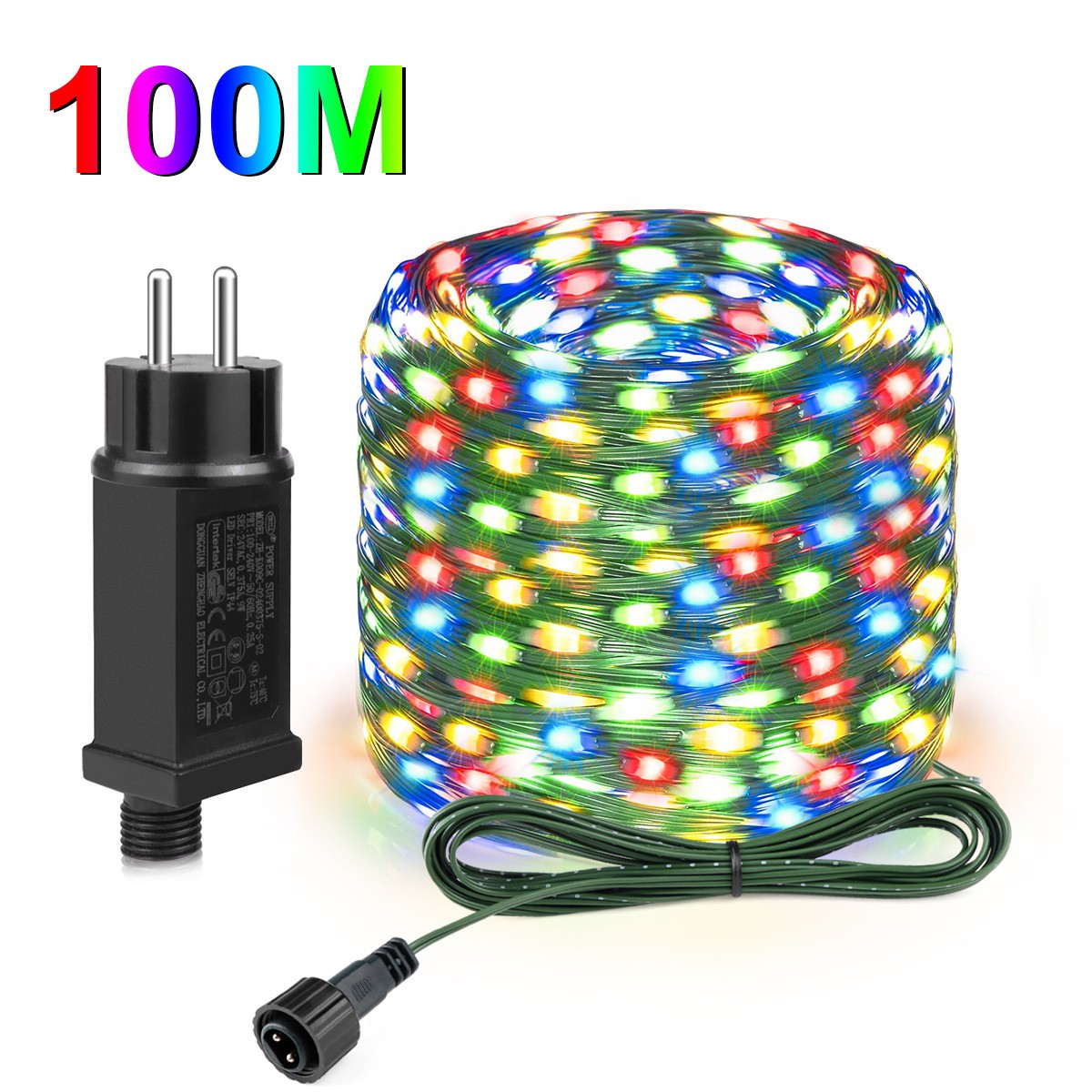 Outdoor LED Christmas Lights Green Wire Leather 24V Fairy Lights String Waterproof Garden Party Wedding Garland Decor New Year Q