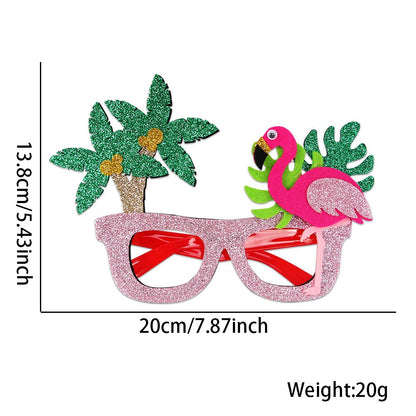 Hawaiian Party Glasses,Summer Flamingo Pineapple Coconut Glasses,Summer Beach Themed Birthday Party Decorations