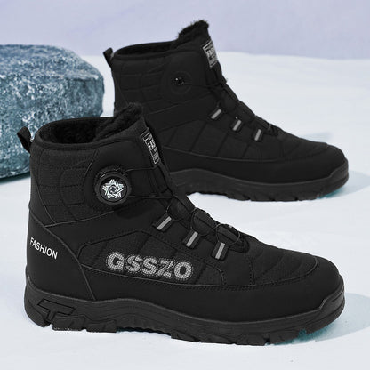 Winter New Swivel Buckle Fleece Waterproof Snow Boots Outdoor Non-slip and Wear-resistant