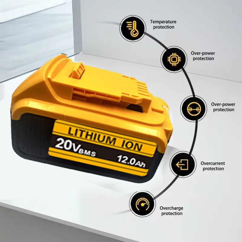 .para bateria de ferramenta recarregável Dewalt original 20V DCB206 DCB200 DCB201 18V 20V 6AH 8AH 12AH. Para bateria de ferramenta Dewalt 18V 20V.