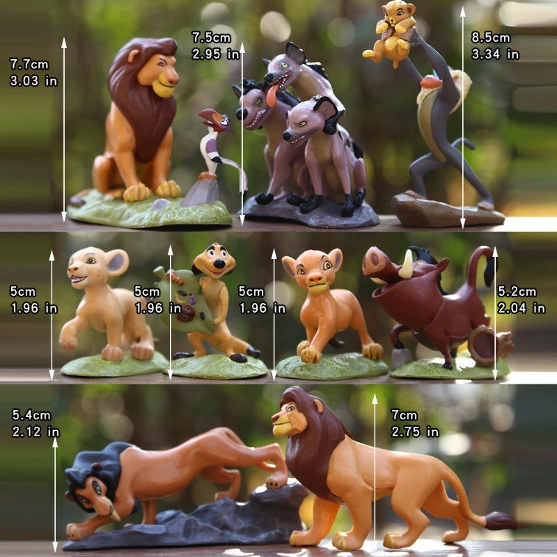Novo Anime Disney O Rei Leão Simba Nala Timão Modelo de Bonecos de Ação Figuras de Anime Presente de Natal para Crianças 4.5-8.5CM 9 Pcs/conjunto