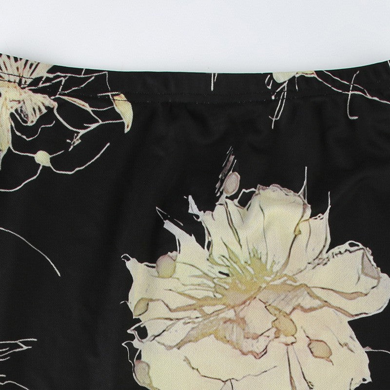 Goth Dark Y2K Aestheics Double Layer Mesh A-line Skirt Women Fashion Florals Pri