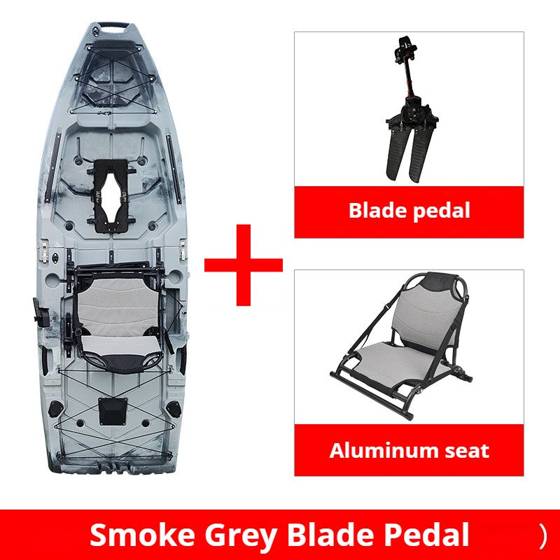 Caiaque Modular de 2 Lugares, Canoa HDPE Elétrica/a Pedal com Assentos de Alumínio, Barco de Pesca Portátil para Recreação em Lagos e no Mar