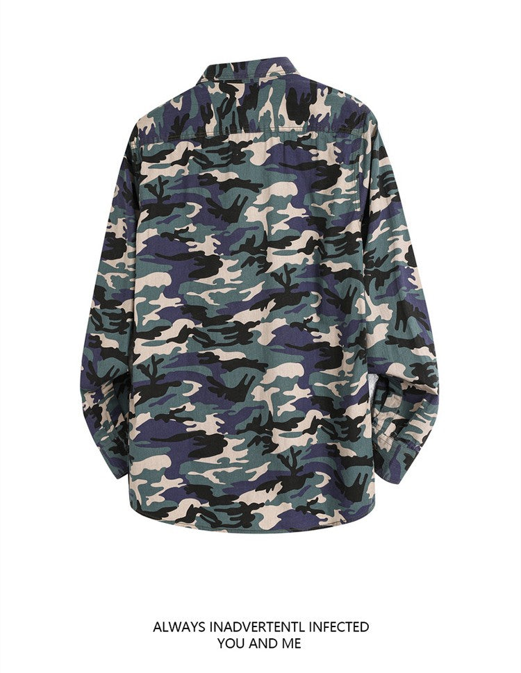 New Camouflage Cargo Shirt Men Cotton Multi-Pocket Camo Shirts High Quality Militar Overshirt Men Army Green Shirts Casual