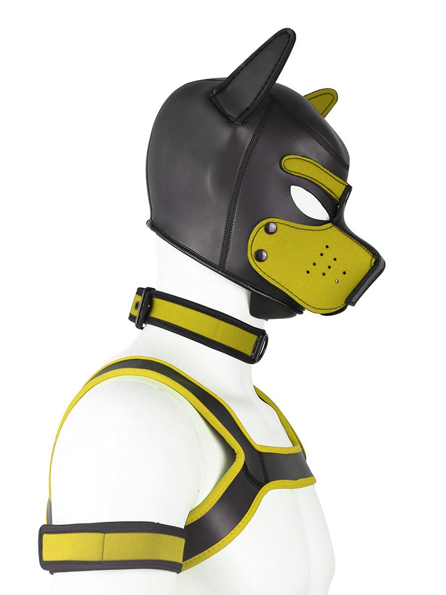Yellow Neoprene dog headgear vest collar armband costume party costume mask cosplay Halloween gift Christmas gif