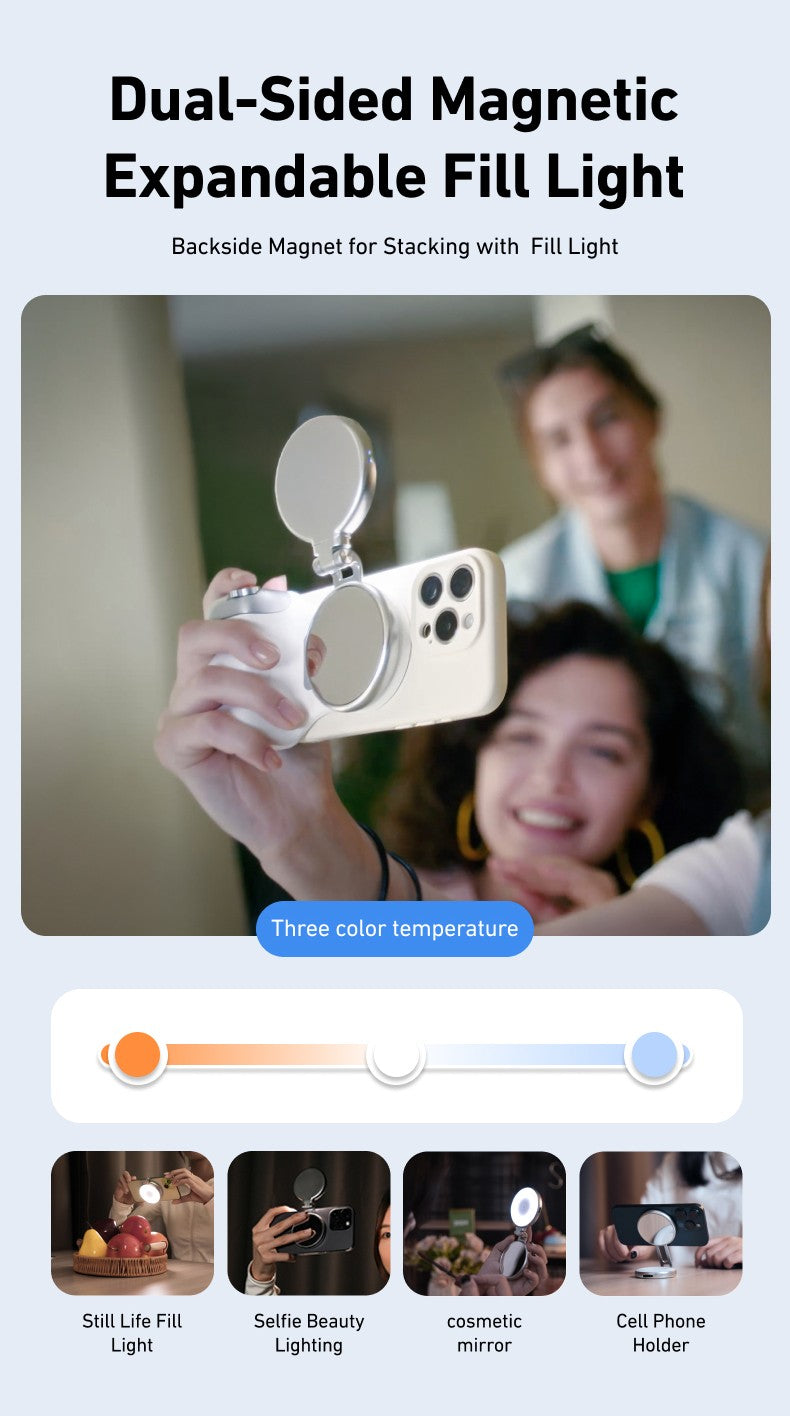 Fun Shot Magnetic Grip, Punho Ergonômico para Câmera de Celular com Controle Remoto Destacável, Funcionalidade Expansível para iPhone/Android