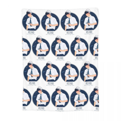Cha EunWoo Kpop Astro Blankets Soft Warm Flannel Throw Blanket Cover for Bed Living room Picnic Travel Home Sofa