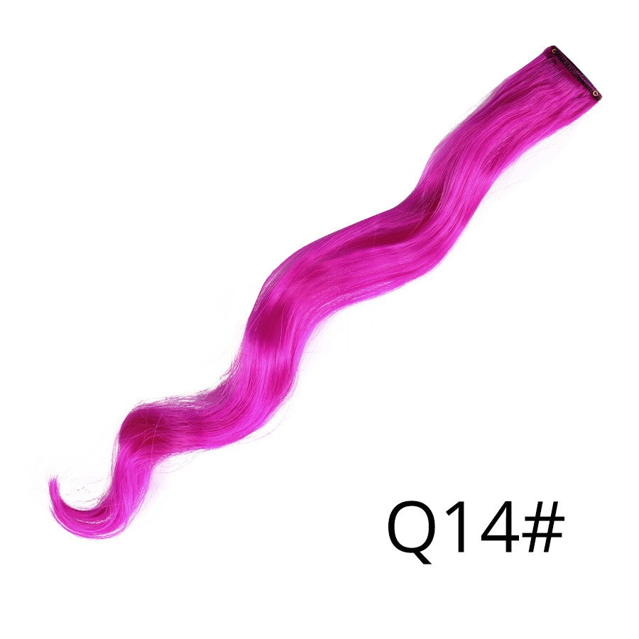 Apliques Sintéticos Presilha de Uma Peça Extensões de Cabelo Arco-Íris Cabelo Sintético Liso Peças de Cabelo de 45cm Longo Ombré Rosa Roxo Vermelho Azul