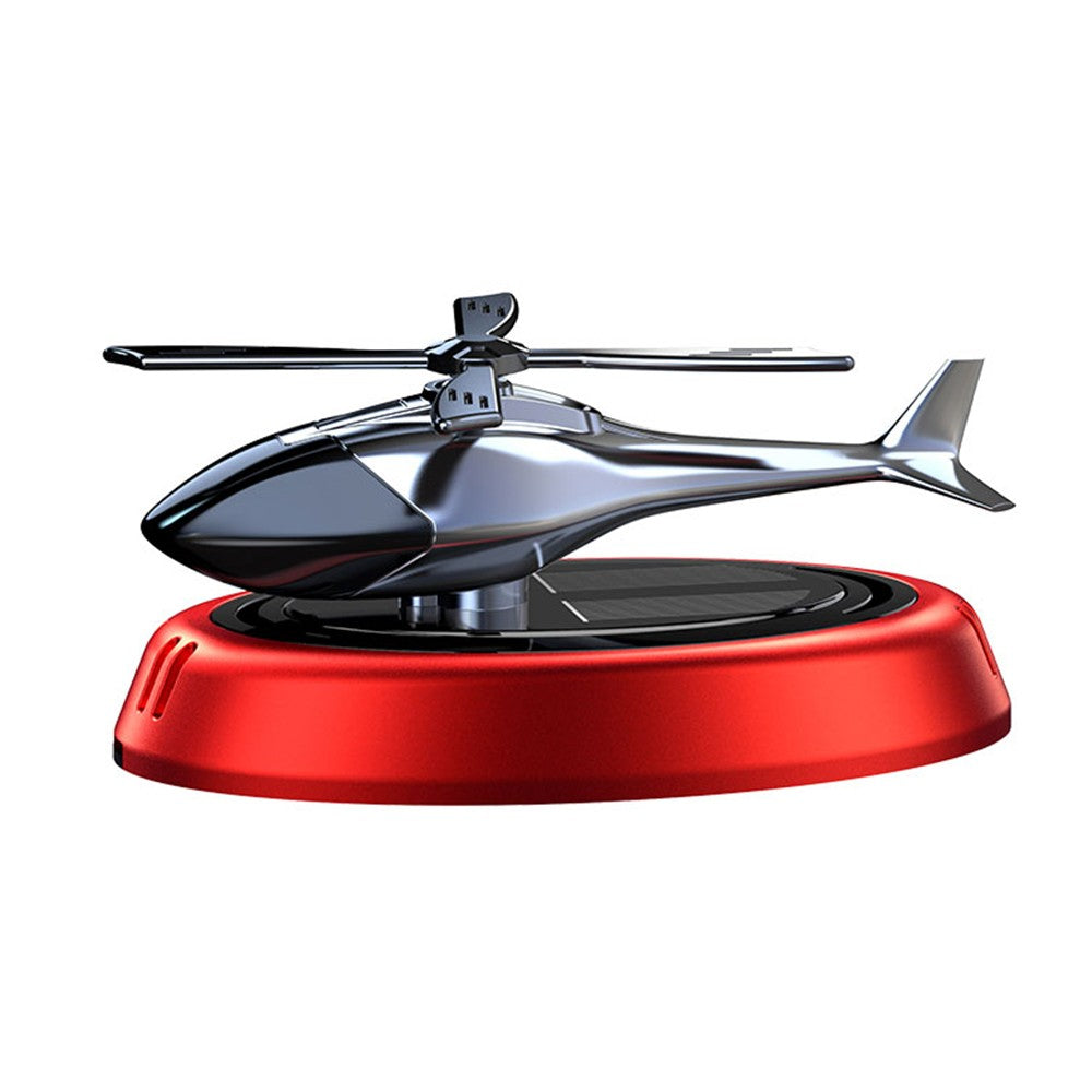 Solar Powered Rotation Helicopter Solar Aromatherapy Car Air Freshener Alloy+ABS Wooden Fragrance Auto Aroma Diffuser