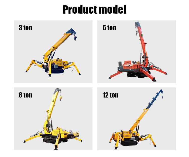 CE EPA Engine 3 Ton Spider Crane Full Hydraulic Telescopic Boom Mini Crawler Mobile 360° Rotating Spider Crane