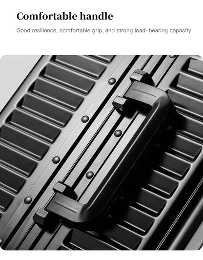 SUSHIMU 20-inch all-aluminum-magnesium alloy luggage with front opening, trolley suitcase, carry-on suitcase, metal travel