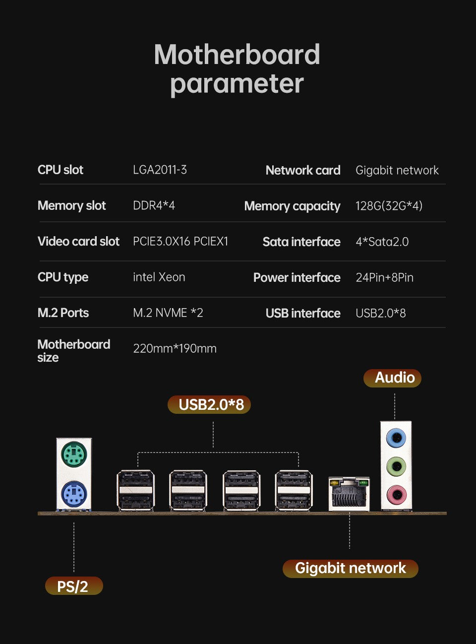 QIYIDA X99 Motherboard Set Kit With LGA2011-3 Xeon E5 2630 V4 CPU DDR4 16GB REG ECC memory PCI 16x NVME M.2 SATA x99 H5
