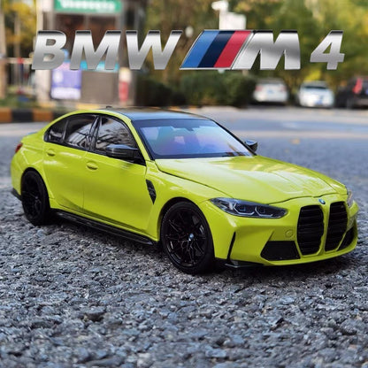 1:24 BMW THE M4 IM Liga Minicarro de Metal Fundido Escala Modelo de Carro Som?Luz Simulação Coleção Brinquedo Infantil Veículo Presente