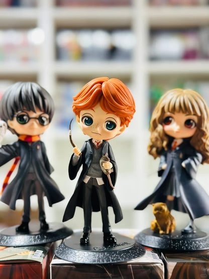 14cm Original Bandai Q Posket Harry Potter Series Versão Personagem Draco Malfoy Hermione Action Figure Anime Colecionável Bonecas Infantis