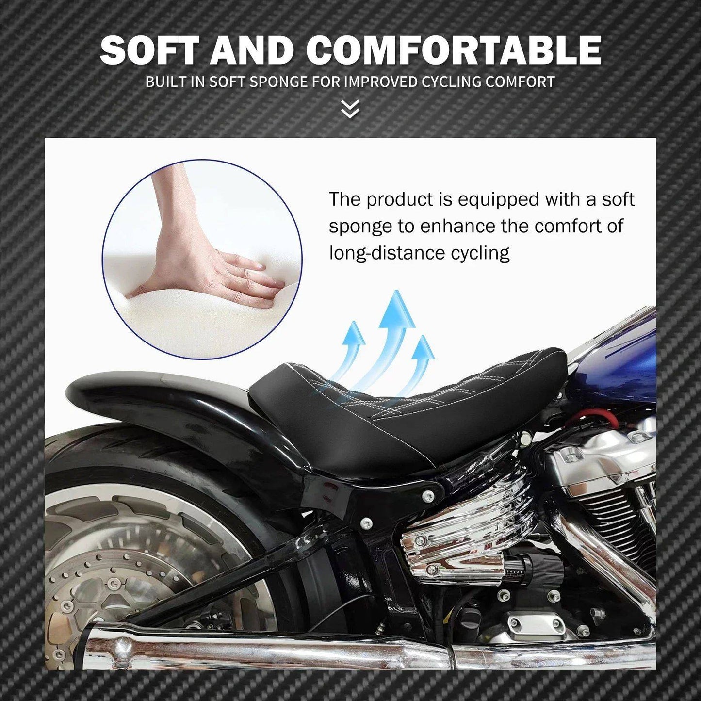 Motorcycle Driver Front Solo Seat With Rear LED Fender Light Mudguard Set For Harley Softail Breakout For Fat Boy FXDR 2018-2023