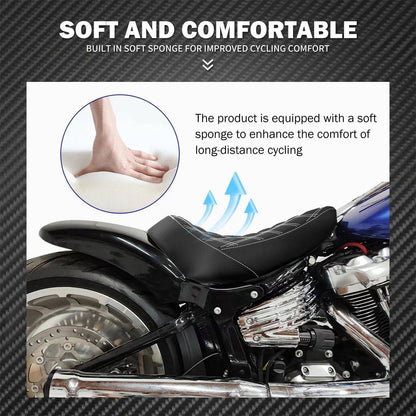 Motorcycle Driver Front Solo Seat With Rear LED Fender Light Mudguard Set For Harley Softail Breakout For Fat Boy FXDR 2018-2023