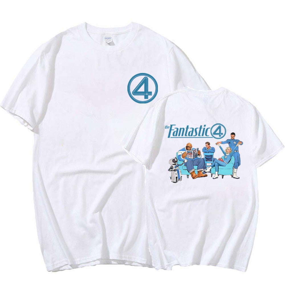 Fantastic Four Shirt Fantastic 4 First Step Logo T-Shirt Reed Richards MCU Merch Men Women Retro Superhero Cosplay Halloween Top