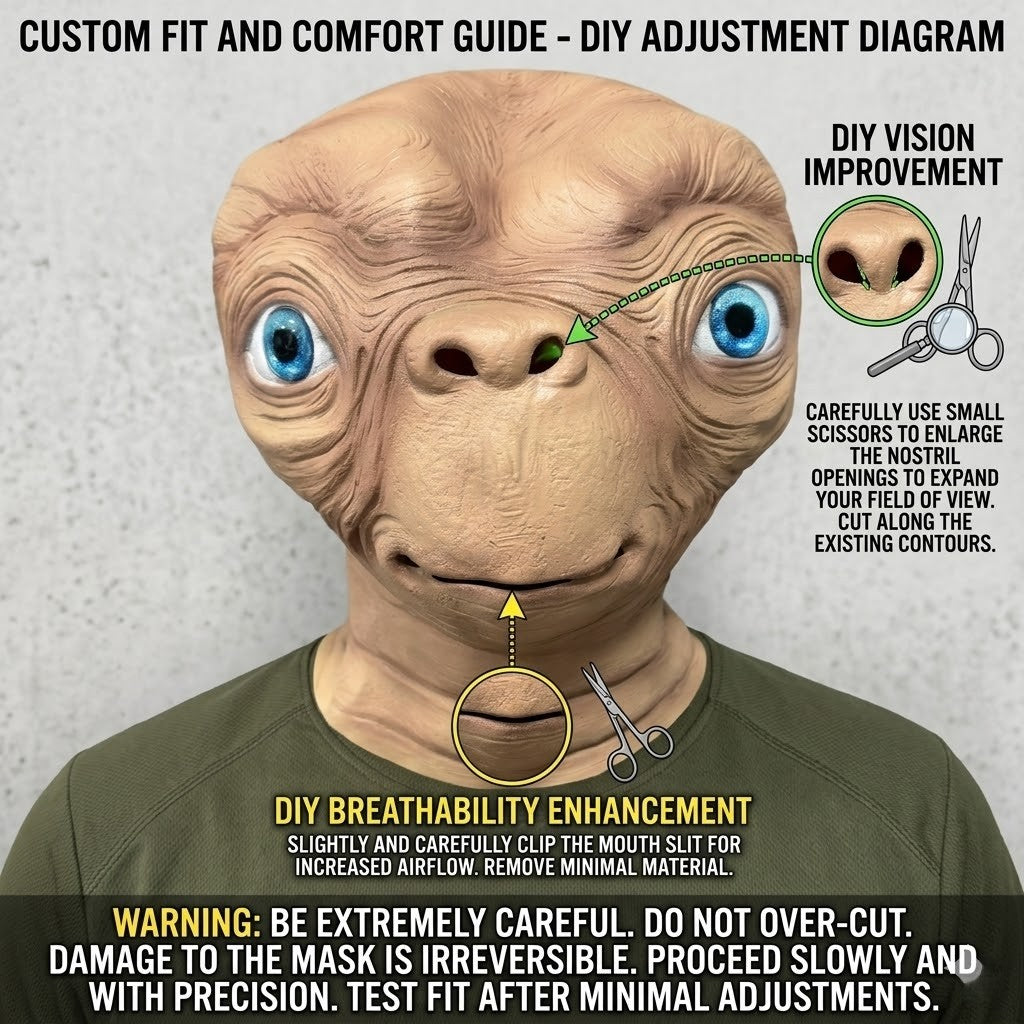 Realistic Alien Latex Mask Extraterrestrial Big Eyes Full Head Mask Sci-Fi Space Creature Cosplay Costume Halloween Party Horror