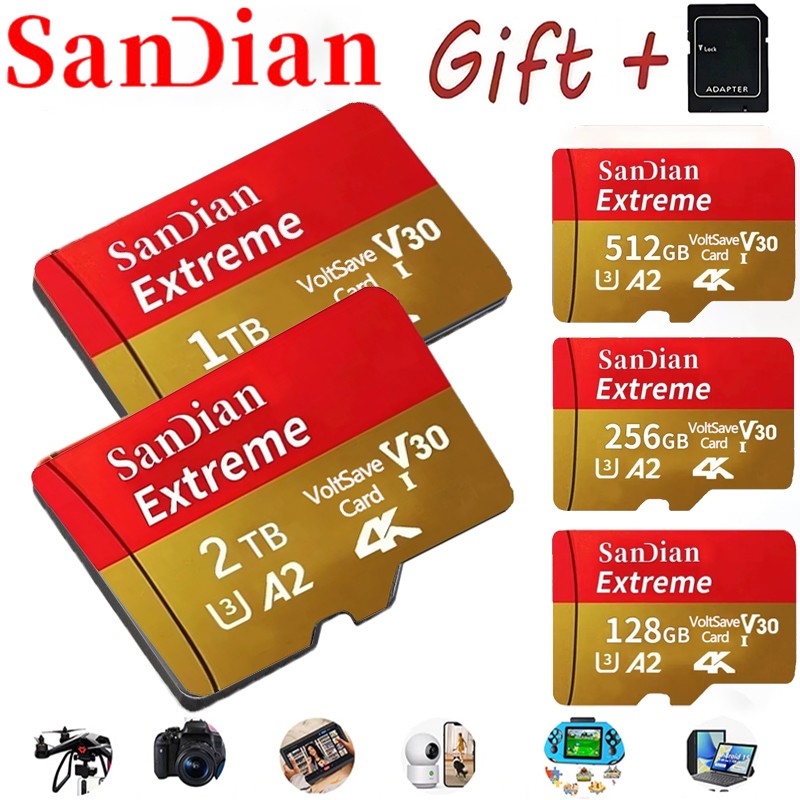 Mini SD Memory Card 1TB/2TB Large Capacity Flash Memory Cards 512GB TF-card High-speed Storage Device for Laptop/phone/tablet