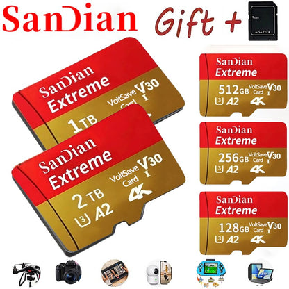 Mini SD Memory Card 1TB/2TB Large Capacity Flash Memory Cards 512GB TF-card High-speed Storage Device for Laptop/phone/tablet