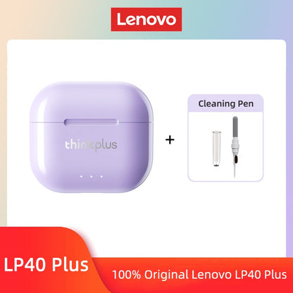 Original Lenovo LP40 Plus Earphones TWS LP40 II Wireless Bluetooth 5.3 Headphones Sport Noise Reduction Touch Control Earbus New