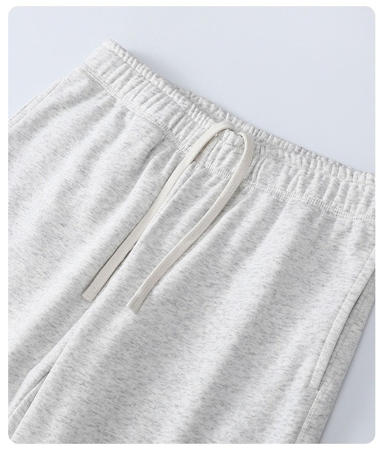 Calça de moletom reta 340G de terry, confortável, versátil, macia e suave para a pele, resistente a rugas e durável