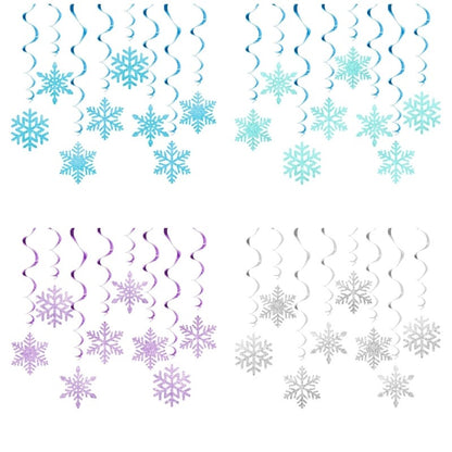 Set of 8 Christmas Swirls Snowflake Ornament Christmas Snowflake Swirls Decorations Beautiful Spirals Hanging Accent