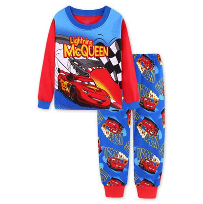 Kids Pajamas Sets Baby Girls and Boys Lightning Mcqueen Pyjamas Cotton Clothes 95 Car Cartoon Long sleeve T-shirt+Pants pyjama