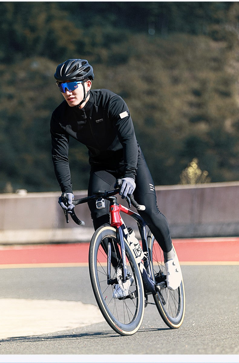 INBIKE Men's Winter Cycling Bike Jackets Windproof Softshell Thermal Bicycle Clothing for Men Warm Fleece Road Bike Windbreaker