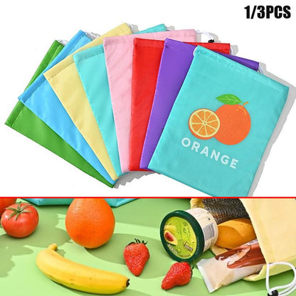 1/3PCS Fruit Vegetable Freshkeeping Bag Banana Storage Bag Vegetable Preservation Anti Ripening Insulated Drawstring Reusable