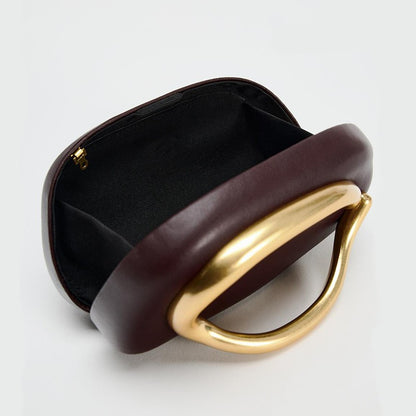 Box Bag Metal Details Crossbody Pu Leather Clutch Shoulder Luxury Brand Handbags Women's Handbag Ladies Female Evening Purse Red