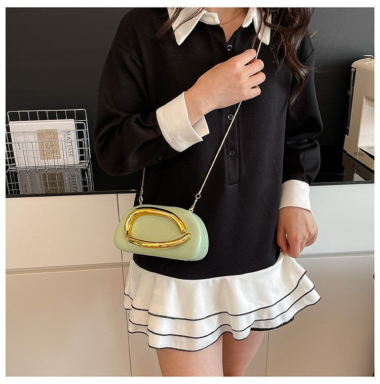 Women's Shoulder Bag, Crossbody Evening Clutch, Chain Design Handbag Purse, Stylish Ladies' Accessory for Parties & Events