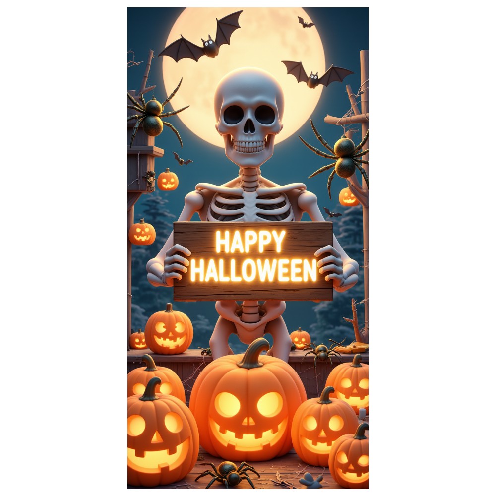 Happy Halloween Celebration Party Decoration Horror Skeleton Spooky Banner For Haunted House Door Cover Home Halloween Lining
