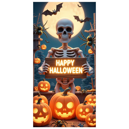 Happy Halloween Celebration Party Decoration Horror Skeleton Spooky Banner For Haunted House Door Cover Home Halloween Lining
