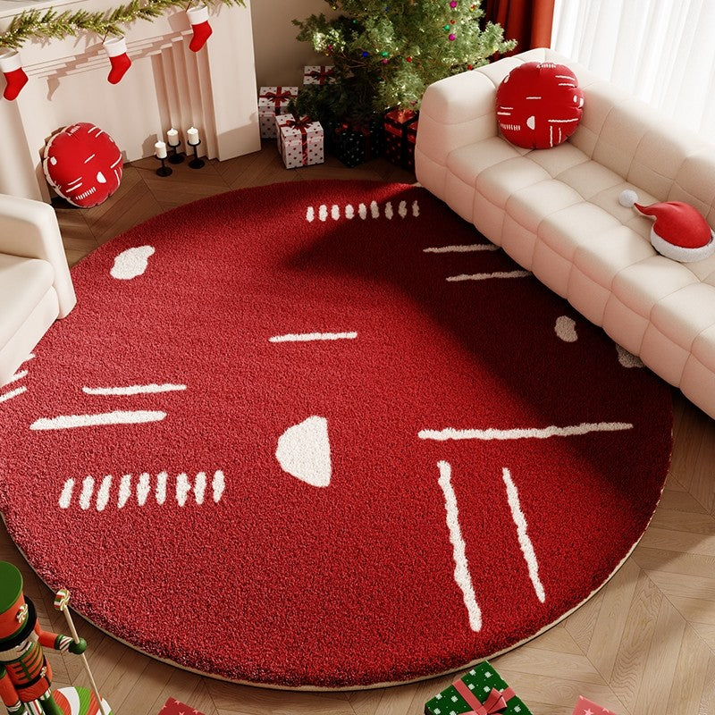 VIKAMA Luxurious Christmas Eve Flannel Floor Mat For Living Room Sofa Carpet Anti-Slip And Stain-Resistant Home Decoration