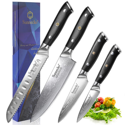 Clássico 1-4 unidades/conjunto Facas de Chefe 73 Camadas Aço Damasco de Alto Carbono Faca de Cozinha Afiada Ferramentas de Corte de Carne e Vegetais