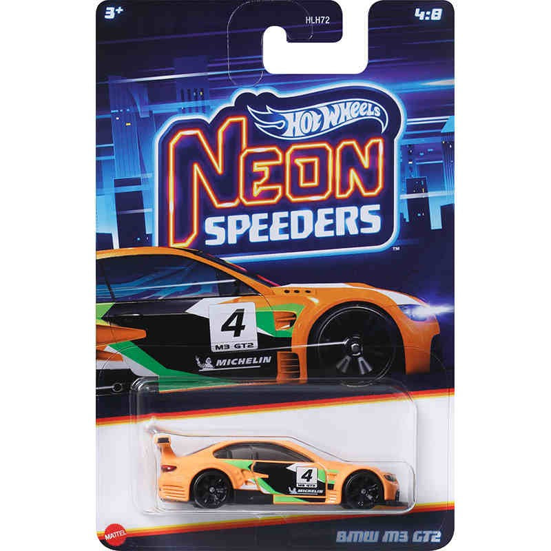 Hot Wheels Neon Speeders Series 8 Diecast Car Set 1/64 Scale Models Mazda RX-7 Datsun 510 B C D HLH72 Collectible Toy Xmas Gifts
