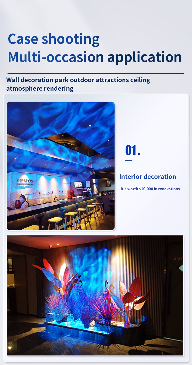 Waterproof Outdoor Water Wave Oecen Wave Light Water Wave Effect Projector with gobo projector