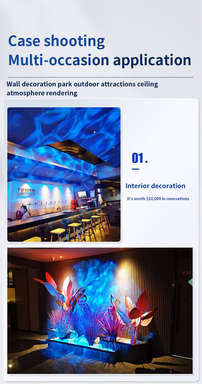 Waterproof Outdoor Water Wave Oecen Wave Light Water Wave Effect Projector with gobo projector