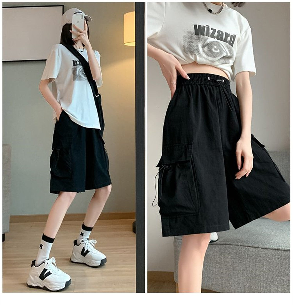 Solid Breathable Shorts Summer Women Fashion Trendy Brand Lightweight Drawstring Basketball Sports Fitness Large Middle Pants